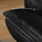 Contemporary Modern Solid Color Stain Resistant Standard/Single Sofa in Midnight Black, Seats 4/5/3 with 1 Pillow