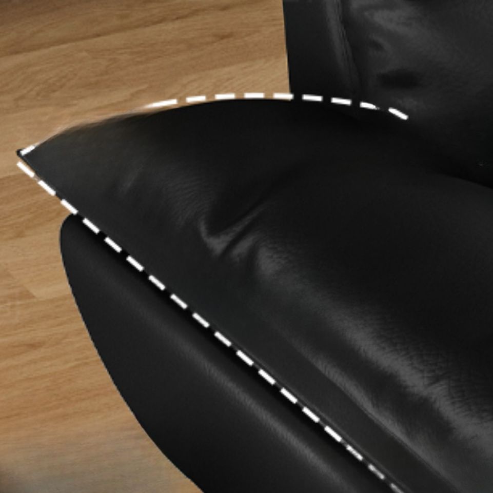 Contemporary Modern Solid Color Stain Resistant Standard/Single Sofa in Midnight Black, Seats 4/5/3 with 1 Pillow