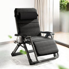 Solid Color Arm Recliner in Midnight Black with Alloy Frame, Standard Base, Locking Back Angle, Arm Compartment/Cupholder, and Removable Back