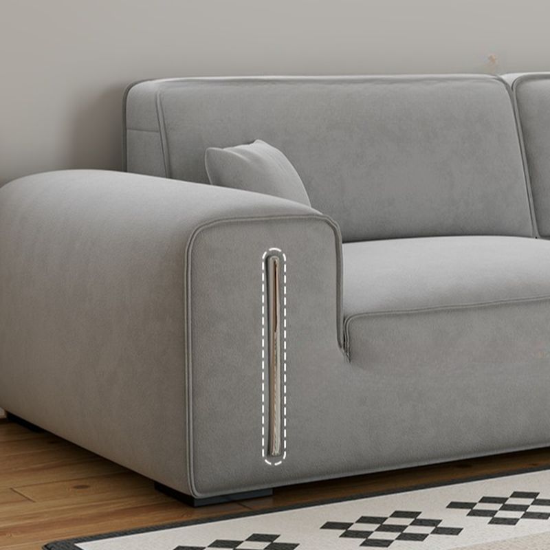 Drawing Room Standard Sofa in Black/Light Gray/Light Brown with Armrest