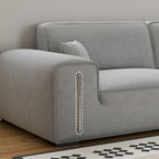 Drawing Room Standard Sofa in Black/Light Gray/Light Brown with Armrest