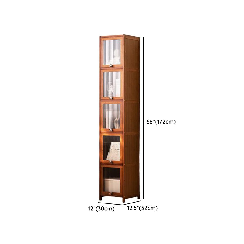 Sepia Organizing Shelf with 5-Cabinet/4-Cabinet/3 Cabinets and 5-Shelf/4 Shelves/3-Shelf in Vertical Closed Back Design