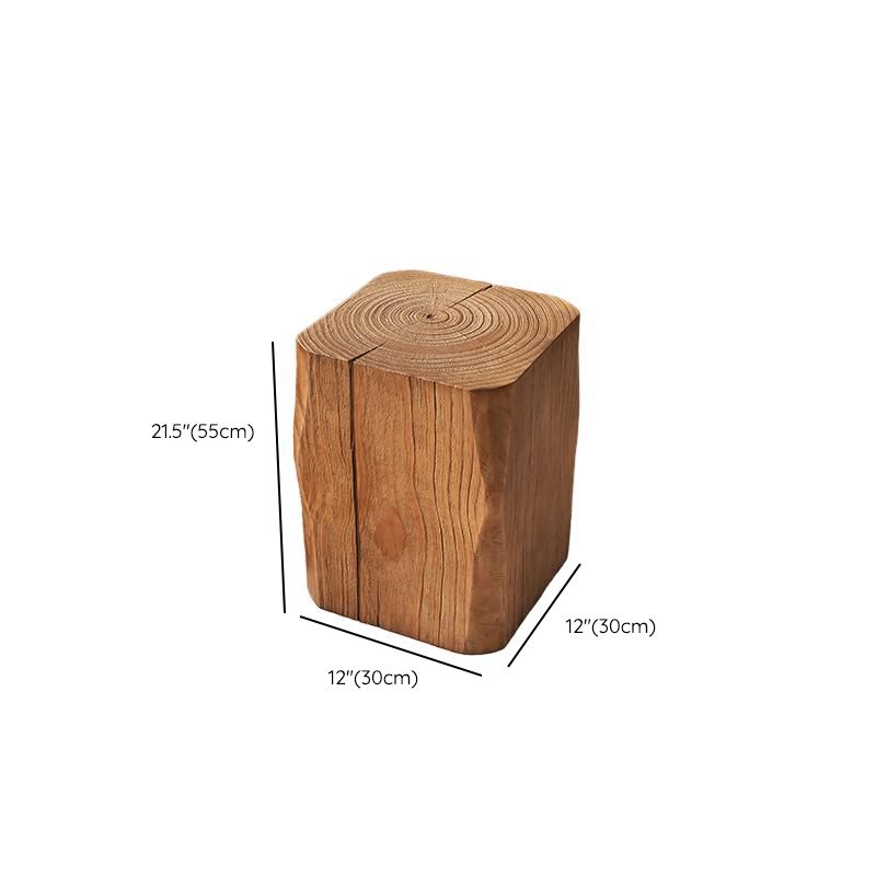 Natural Finish Square Plant Table with Natural Wood Top