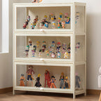 Bambusa Flooring Curio Cabinet with Stockroom, 4 Cabinets/3 Cabinets/2 Cabinets, 4 Shelves/3 Shelves/2 Shelves, 4 Doors/3 Doors/2 Doors