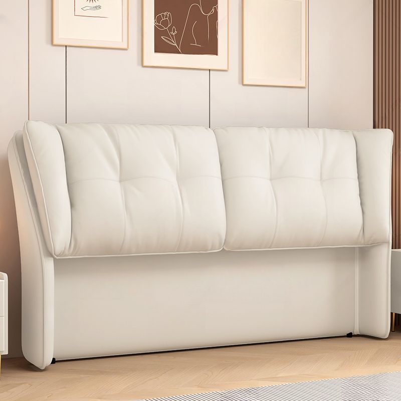Trendy Wingback Headboard with No Distressing, Piled Tufted Rectangle Design for Queen/Full Bed, Featuring Sponge Upholstery and Standard Height