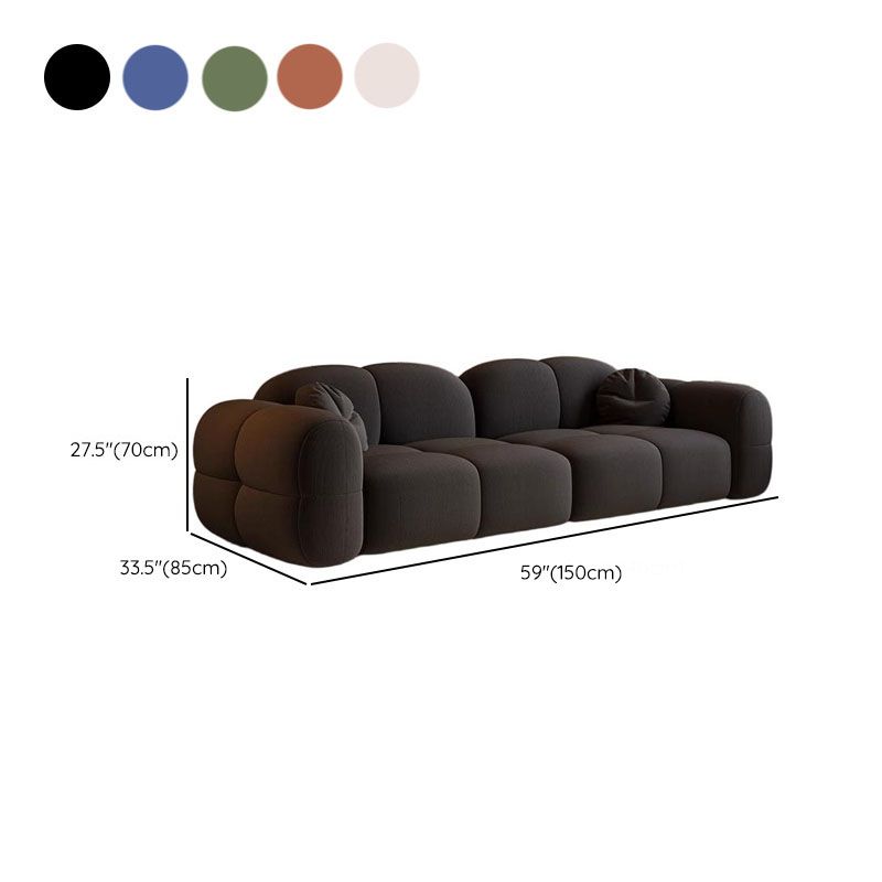 Trendy Solid Color Stain Resistant Loveseat in Light Gray/Olive Green/Beige for 2 People with 2 Pillows
