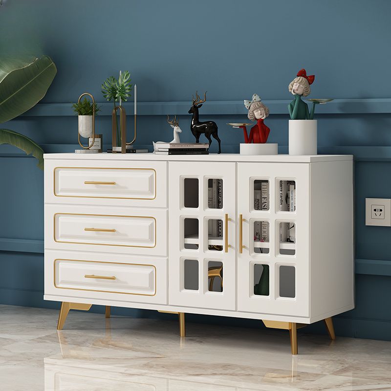 Casual Composite Wood Combo Dresser with 4/5/3 Drawers, Hutch, 2 Interior Shelves, Horizontal