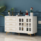 Casual Composite Wood Combo Dresser with 4/5/3 Drawers, Hutch, 2 Interior Shelves, Horizontal