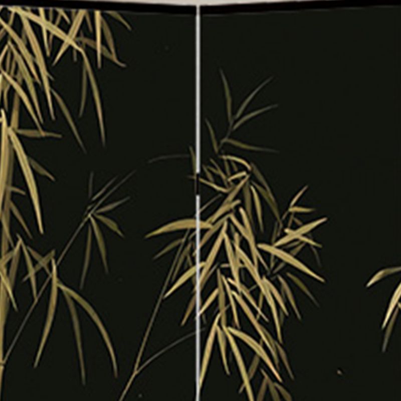 Screen Divider Minimalist Opaque Fold-up with Natural Wood Frame, 4 Panels, Double Sided Print, and Independent Design