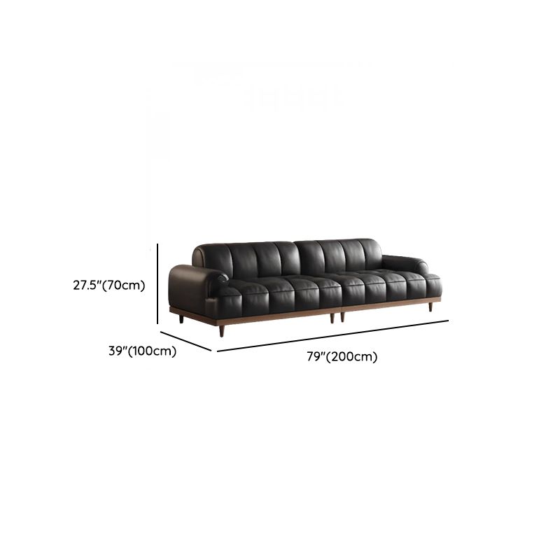 Contemporary Modern Solid Color Water Resistant Standard Sofa in Ink, 2 People