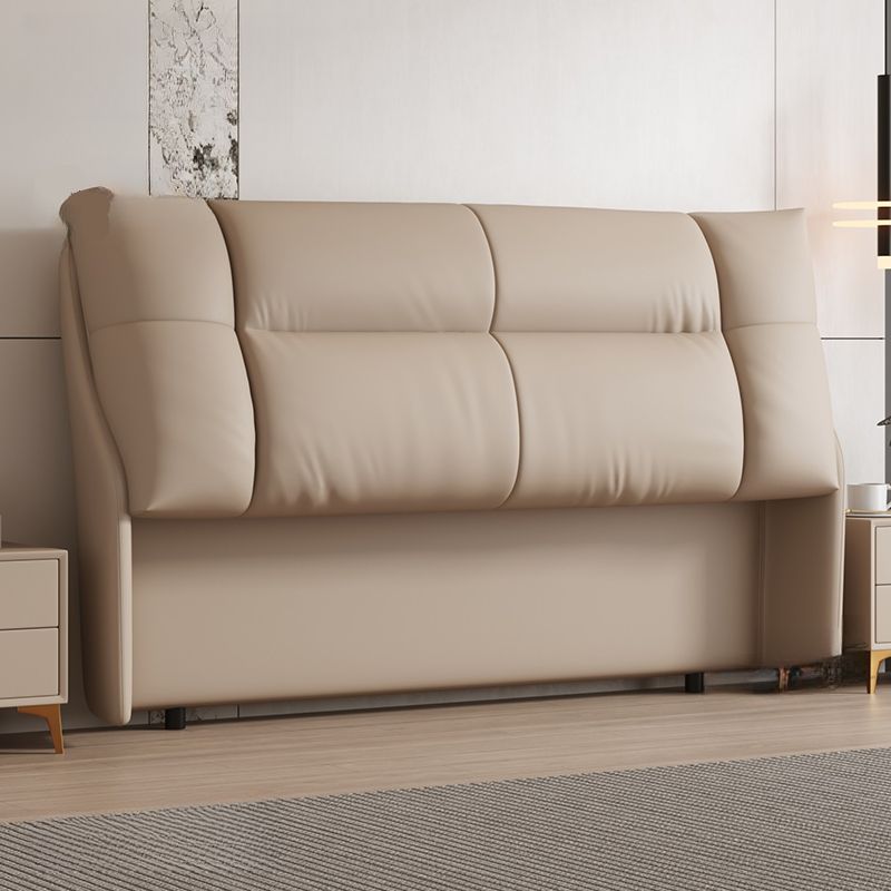 Trendy Panel Headboard in Natural Wood with No Distressing, Rectangle Shape for King/Queen/Full Bed, Cotton Upholstery Fill, Standard Height