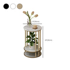 1 Piece 3 Tiers Wooden Circular-shaped Plant Stand Table with 3 Shelves and Solid Base