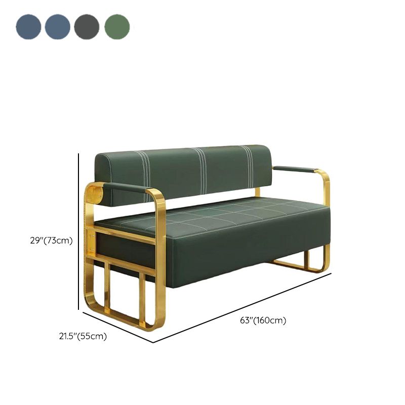 Simplistic/Art Deco Loveseat/Sofa with Pleather Upholstery, Armrest, and Legs