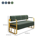 Simplistic/Art Deco Loveseat/Sofa with Pleather Upholstery, Armrest, and Legs