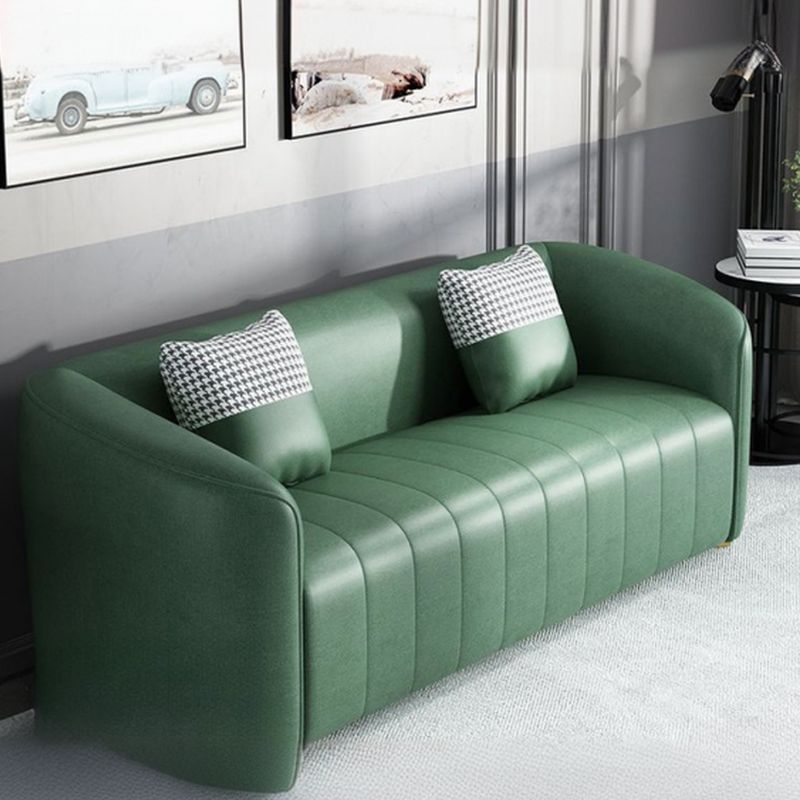 Contemporary Modern Solid Color Water Resistant Standard Sofa in Blush/Navy Blue/Amber Color for 3 with 2 Pillows