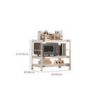 White Contemporary Standard Baker's Rack with Wire Frame and Manufactured Wood Shelves for Kitchen Appliance Storage