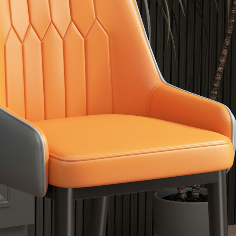 Low Back Upholstered Dining Chair with Metal Legs for Dining Room