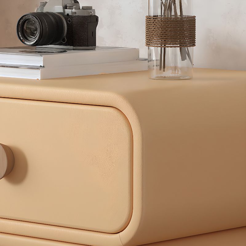 Art Deco Nightstand With Drawer Organization Featuring 2 Drawers and Pleather Countertop with Leg