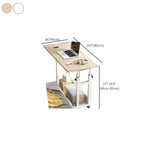 Casual Wood Stand Vertical Adaptable Height Laptop Cart with Wheels