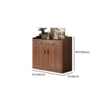 Modern Simple Style Narrow Sideboard with 3 Drawers, Hutch, 2 Shelves, Engineered Wood Countertop, and 3 Doors