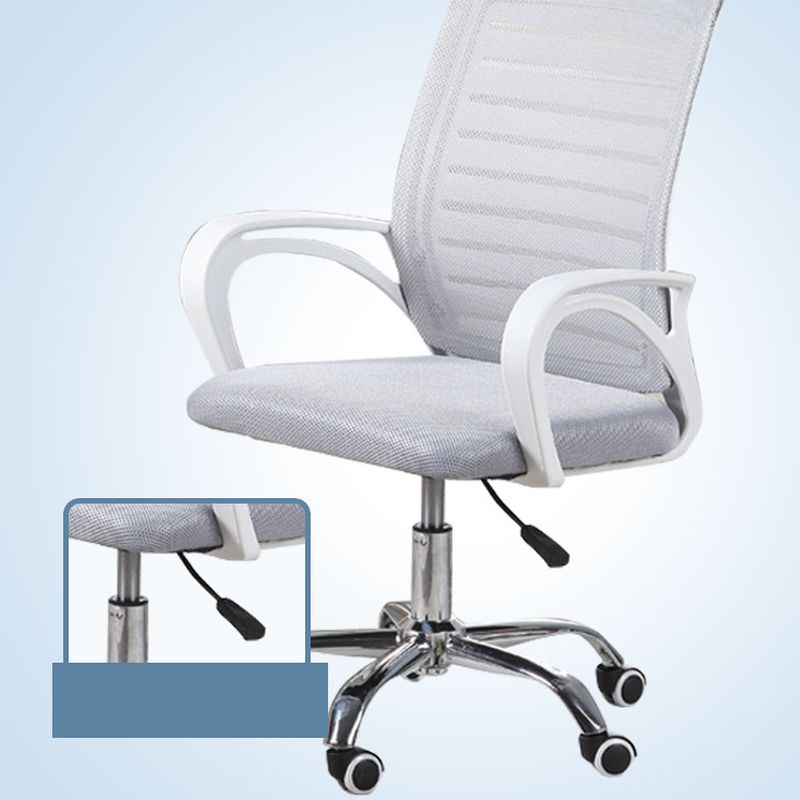 Light Gray/Rose/Light Green Mesh Studio Chairs with Armrest, Rollers, and Ergonomic Lumbar Support