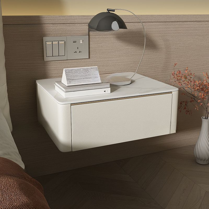 Organic Stone Countertop 1 Drawer Bedside Cabinet with Hanging Shelf