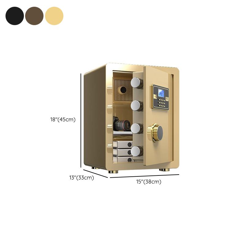 Steel Security Safe with Battery, Lockable with Keys and Shelves