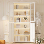 Steel Vertical Organizing Shelf with 2 Cabinets and 6-Shelf Closed Back