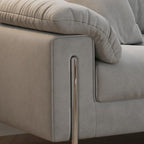 Drawing Room Standard Sofa in Midnight Black/Light Gray/Off-White with Armrest and 3 Pillows