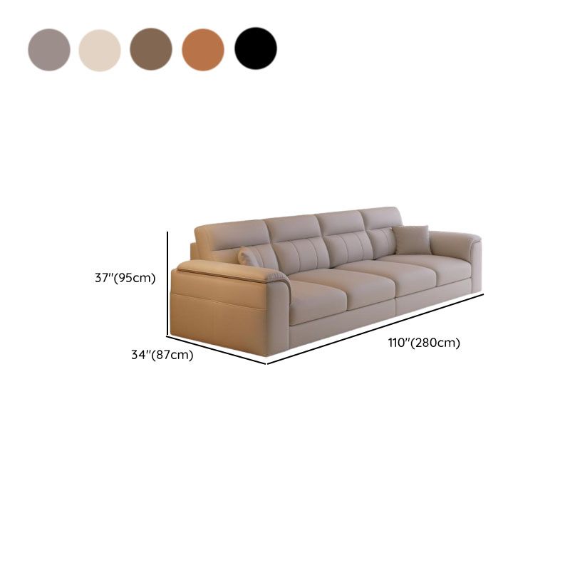 Modish Solid Color Standard Sofa in Light Gray/Light Brown/Beige for 6-Seater/5 Person/4-seater