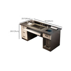 Modern Gray Free Standing Unit with Drawers and Shelves in Dust Resistant Laminate with Front Splash