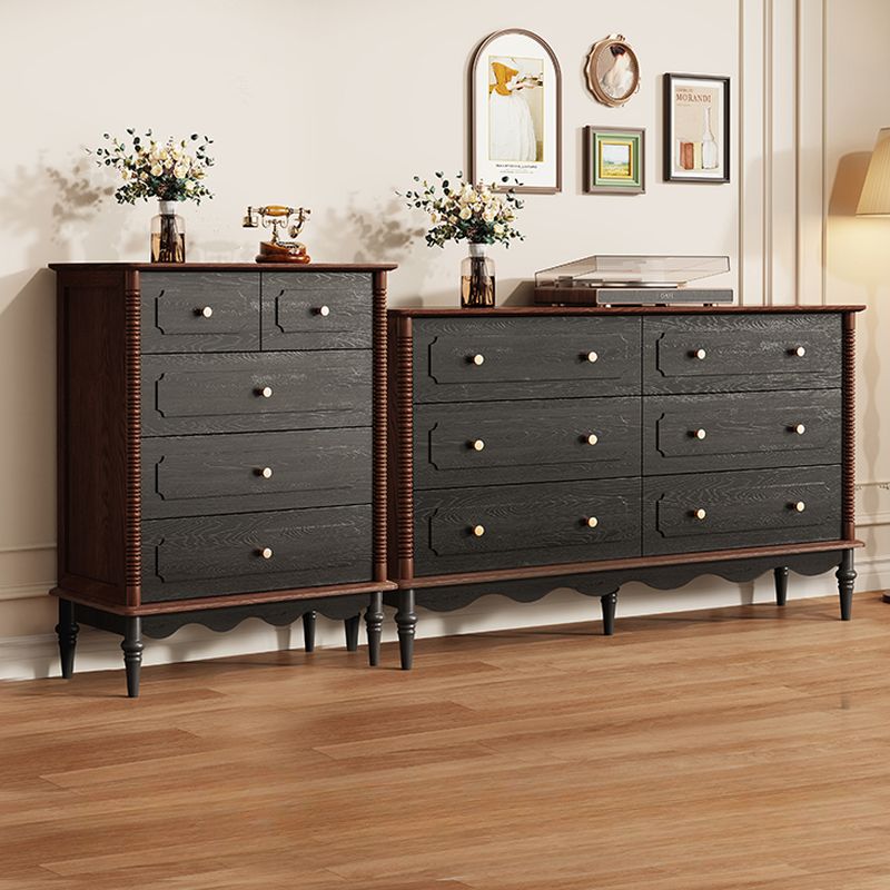 Coal Trendy Rubberwood Console Dresser/Semainier Horizontal/Vertical