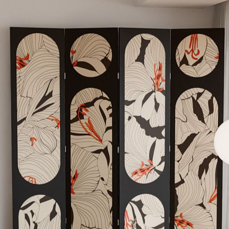 Minimalist Opaque Fold-up Screen Divider with Laminate Frame, 4 Panels, Double Sided Print, and Independent Design