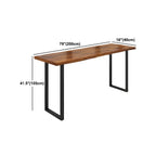 Modern 1/5 Pieces Bar Table Set Rectangle Pine Wood Counter Table with Stools for Balcony