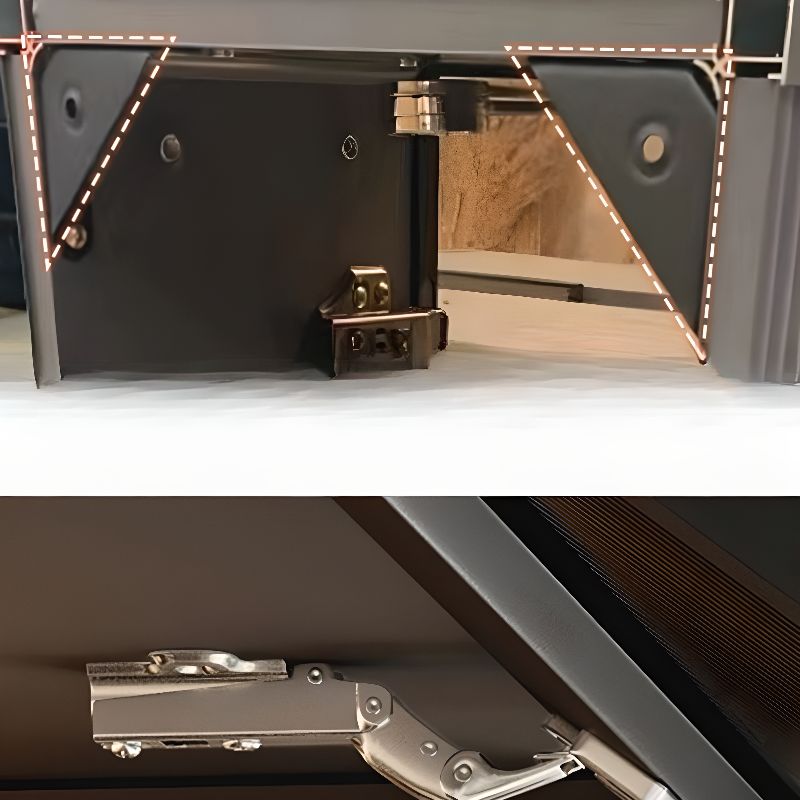 Modern Metal Wall Mount Above Fridge Cabinet with Repository