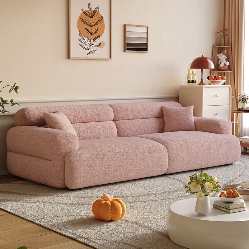 Modish Solid Color Stain Resistant Standard Sofa in Black/Light Gray/Coffee with 2 Pillows, Available in 4-seater/5 Person/3-seater
