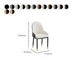 Modish Dinette Armless Chair with Parsons Back, Cushioned Alloy Legs, and Foot Pads
