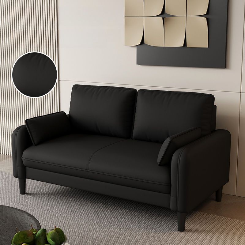 Drawing Room Standard Sofa in Pu Leather with Gray/Mocha/Off-White Armrest
