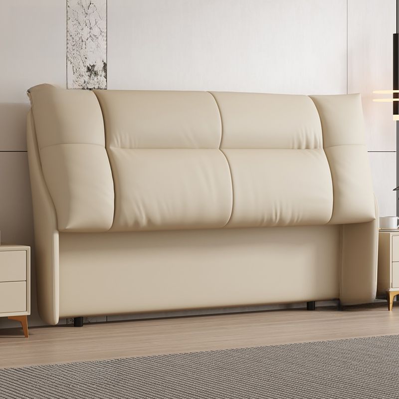 Trendy Panel Headboard in Natural Wood with No Distressing, Rectangle Shape for King/Queen/Full Bed, Cotton Upholstery Fill, Standard Height