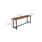 Minimalist Pub Table with Natural Wood Trestle Base in Auburn Rectangle and Foot Pedestal
