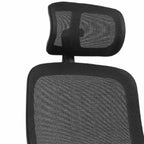 Upholstered Office Chairs in Midnight Black/Dove Grey with Armrest, Portable Wheels, Lumbar Support, Adjustable Back Angle, and Headrest