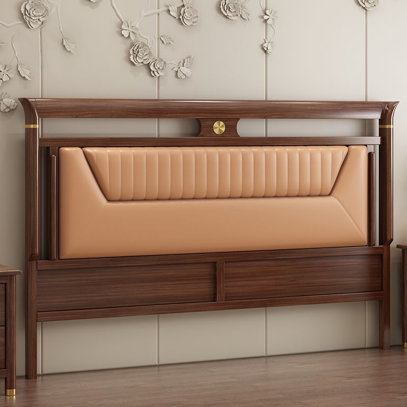 Trendy Panel Headboard in Natural Wood with No Distressing, Rectangle Shape for King/Queen/Full Bed, Featuring Sponge Upholstery and Standard Height