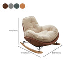 Modern Rocking Chair with Metal Frame and lint Upholstered, Solid Wood Legs and Armless Design
