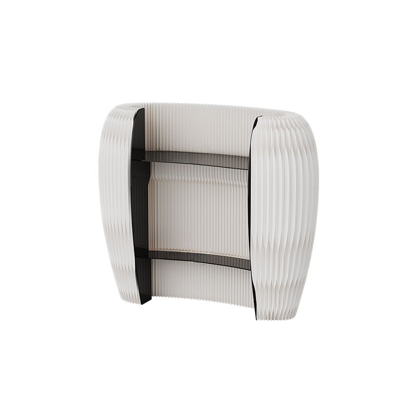 Contemporary Half-circle/Oval Reception Desk with Black/Chalk/Cocoa Acrylic Top