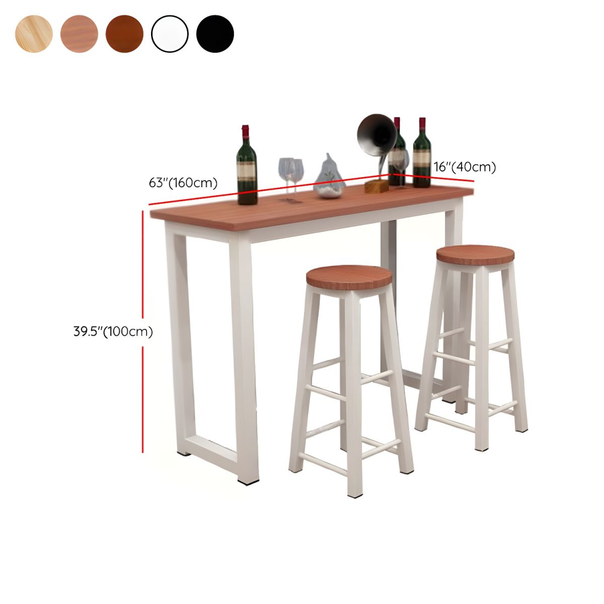 Modern Home Bar Set with No-Distressing and Non-Swivel Design