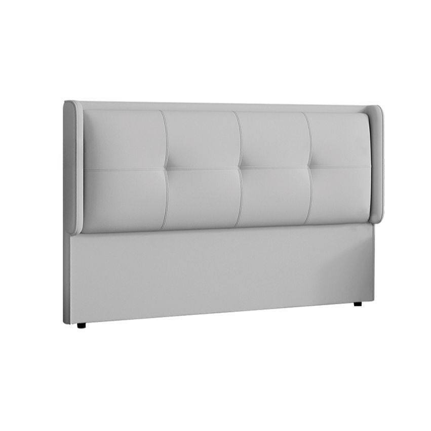 Trendy Wingback Headboard with No Distressing, Piled Tufted Rectangle for Queen/King Bed, Sponge Upholstery Fill, Standard Height