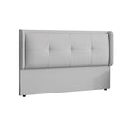 Trendy Wingback Headboard with No Distressing, Piled Tufted Rectangle for Queen/King Bed, Sponge Upholstery Fill, Standard Height