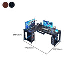 Minimalist L-Shape Gaming Computer Desk with H-Shape Base, Independent Structure, Wire Management, and Engineered Wood Top