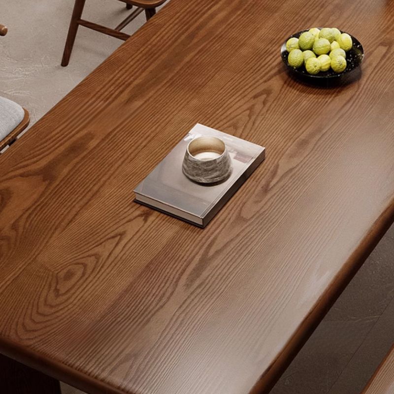 Contemporary Solid Wood Kitchen & Dining Table in Light Brown with Chip Resistant Fixed Legs for 6-person Seat/Seats 10/8 People