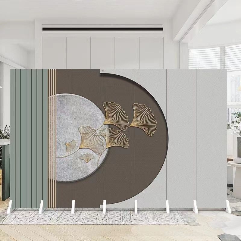 Modern Indoor Opaque Fold Away Temporary Wall Panels with 7 Panels, Double Sided Print, and Flaxen Screen Material